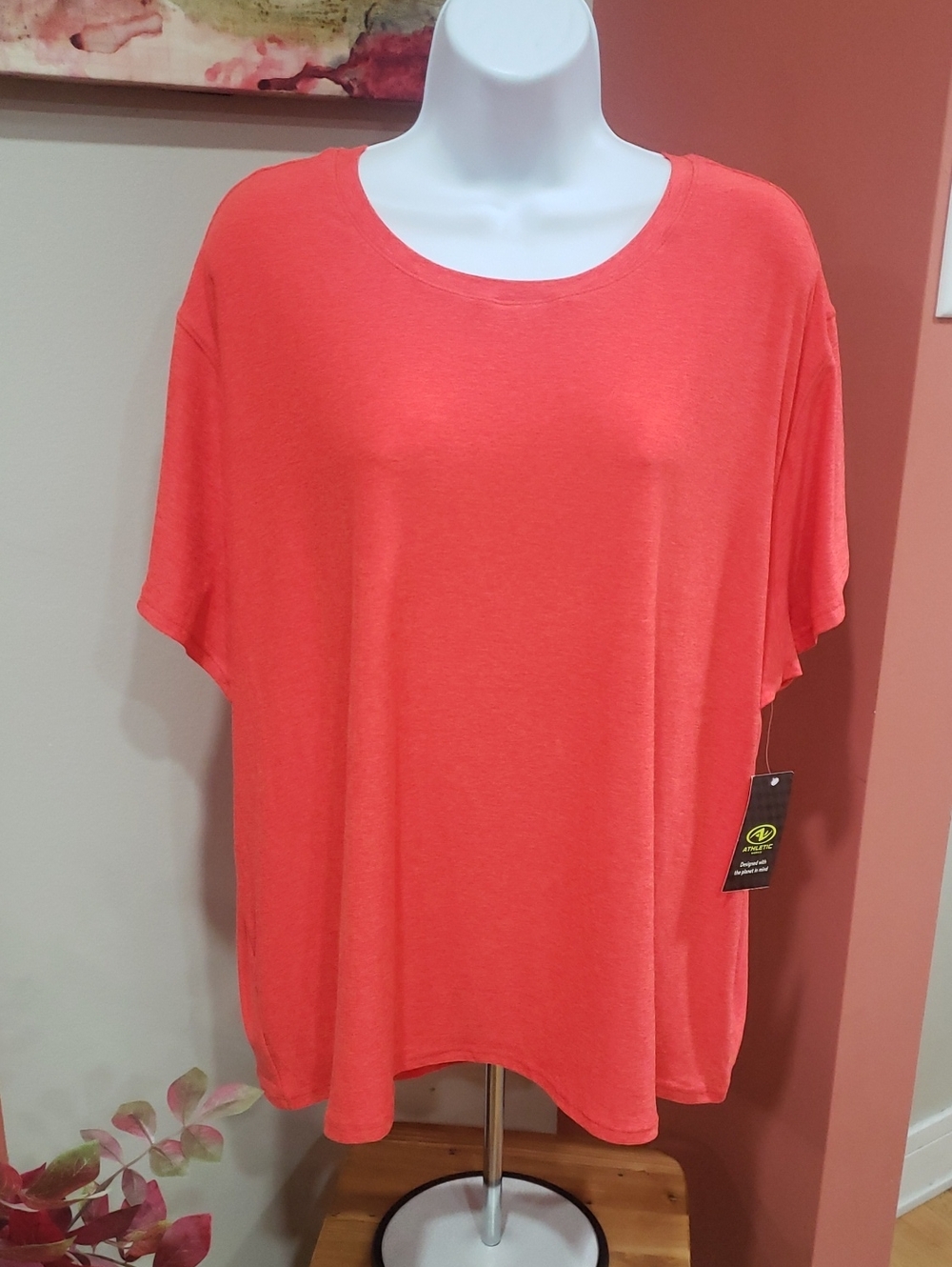 New! Athletic Works Orange Heather Short-Sleeve Tee, 3X (22)